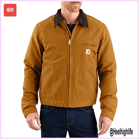 Men's Tall Work Jacket Sherpa Lined Durable Cotton Duck Utility Outerwear